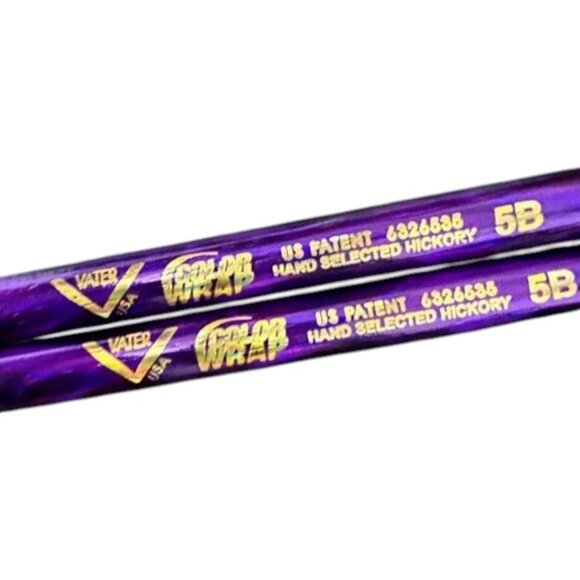 Vater color wrap violet chrome drummer sticks - Picture 4 of 4